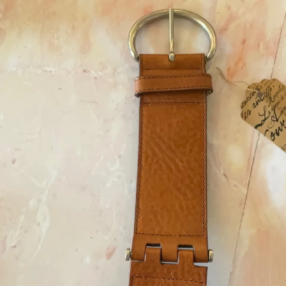 Theory leather belt RARE Italian leather luxury Belt brass handmade Italy‎ S M